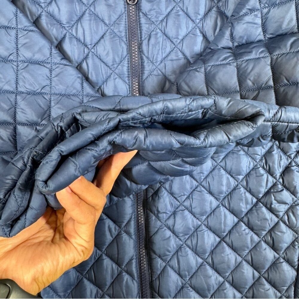Athleta Navy Blue Quilted Whisper Featherless Jacket Full Zip Coat Performance - Picture 6 of 14